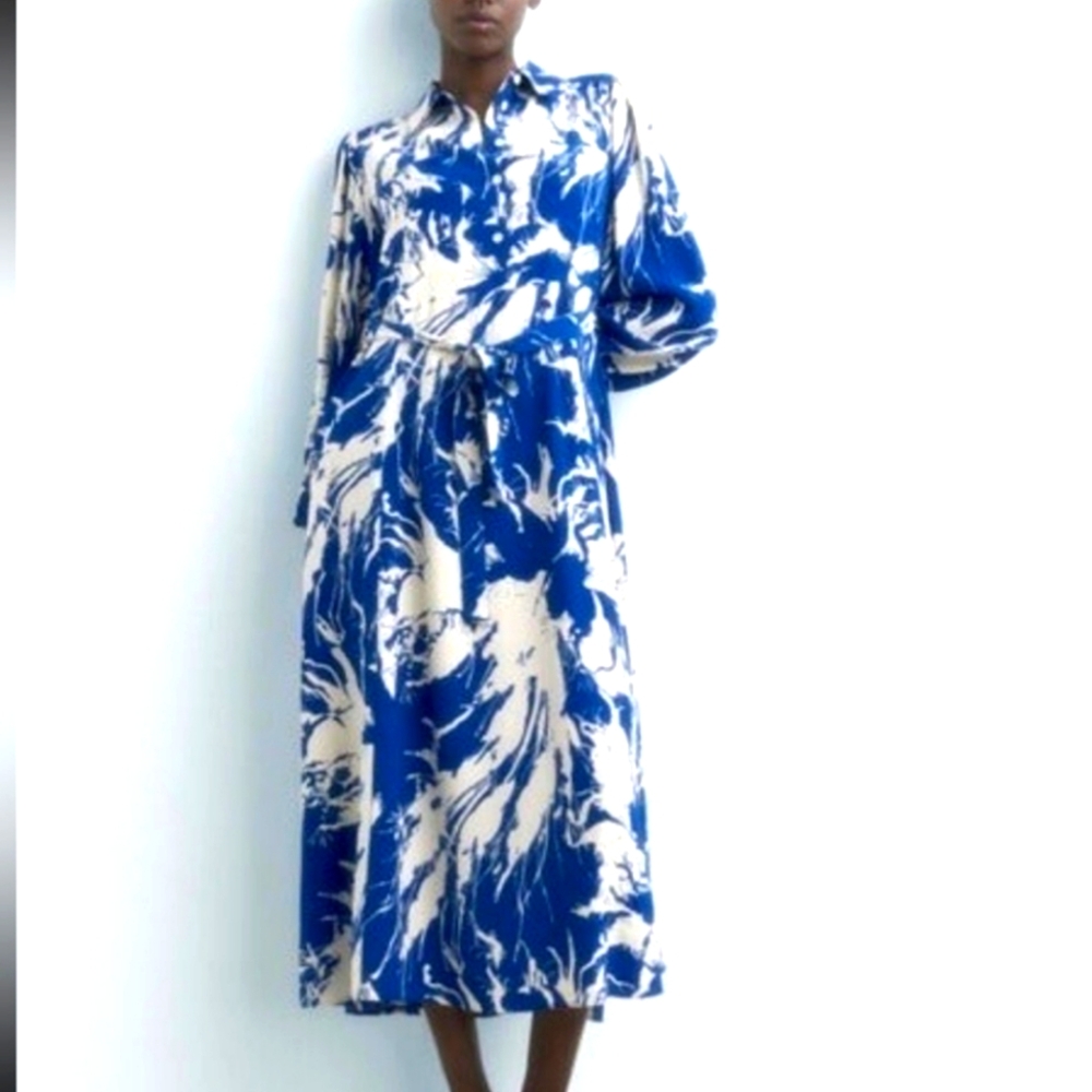 Zara ,Women’s The Emile Floral Print Button Top Midi Dress. New with tags - Picture 4 of 9